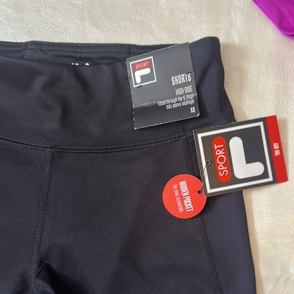 Fila Purple V-Neck Tee and Black Shorts Set - Picture 6 of 7